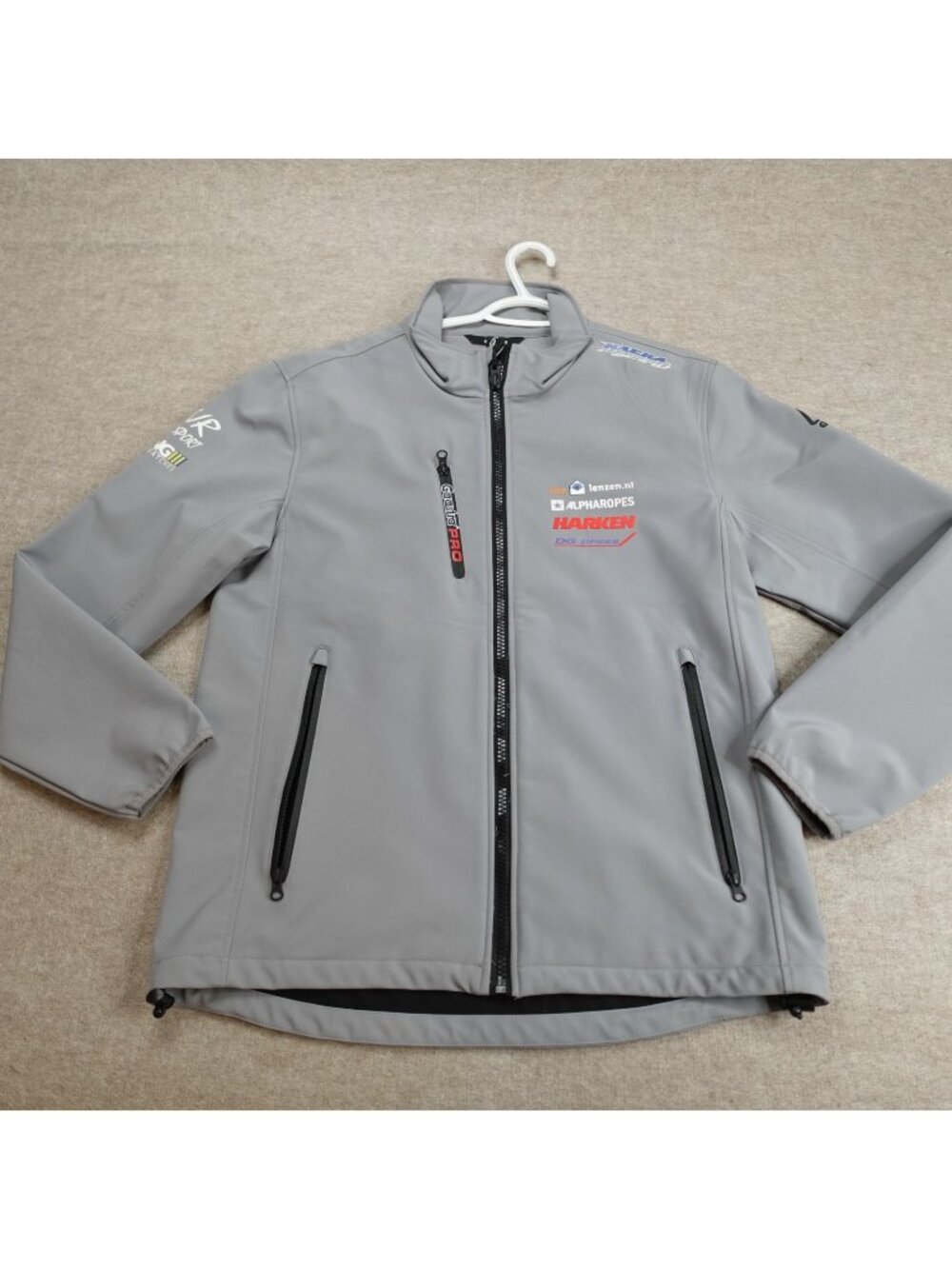 Gaastra Pro Mens Jacket XL Gray Full Zip Soft Shell Sponsors Nacra Racing